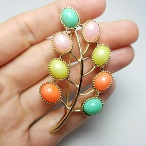 Vintage Sarah Coventry Vintage Candy Land Brooch Pin, Colorful Cabochons, Estate